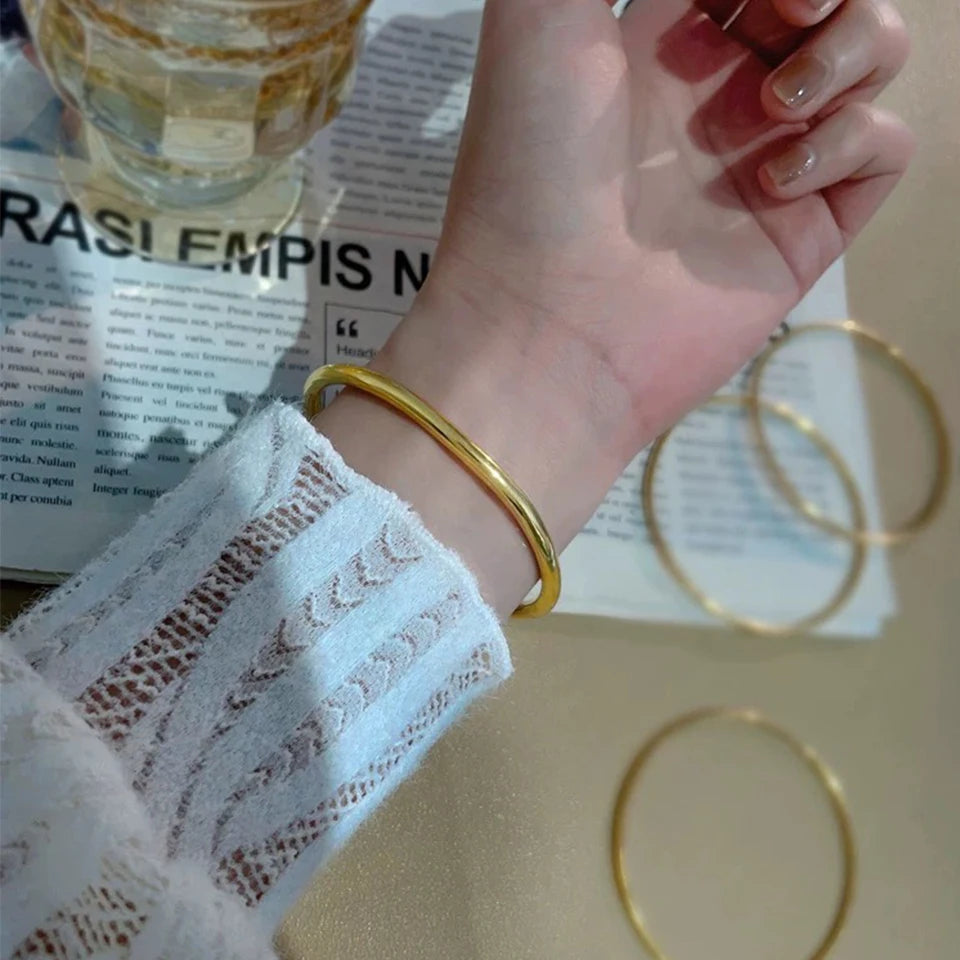 Gold Plated Stainless Steel Bangles W12