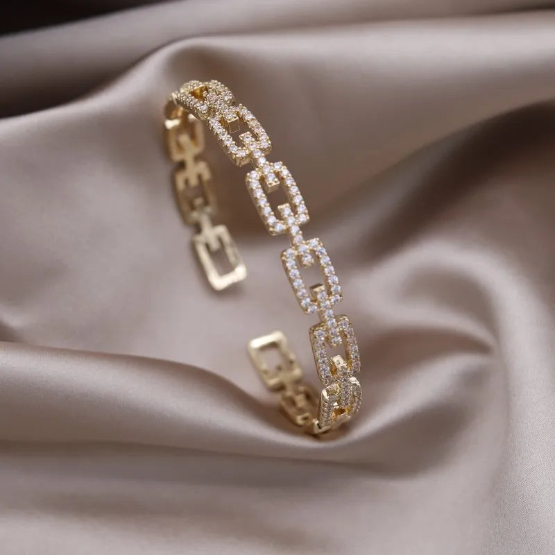 Gold Plated & Zirconia Crystals Bangles