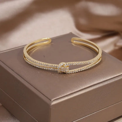 Gold Plated & Zirconia Crystals Bangles