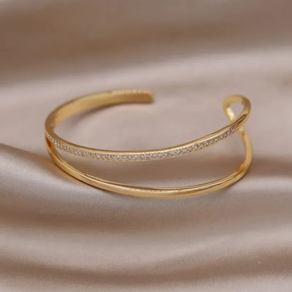 Gold Plated & Zirconia Crystals Bangles