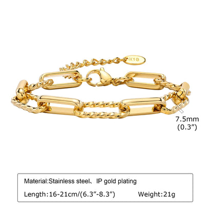 Gold Plated Bracelet Link Chain (single piece) W9