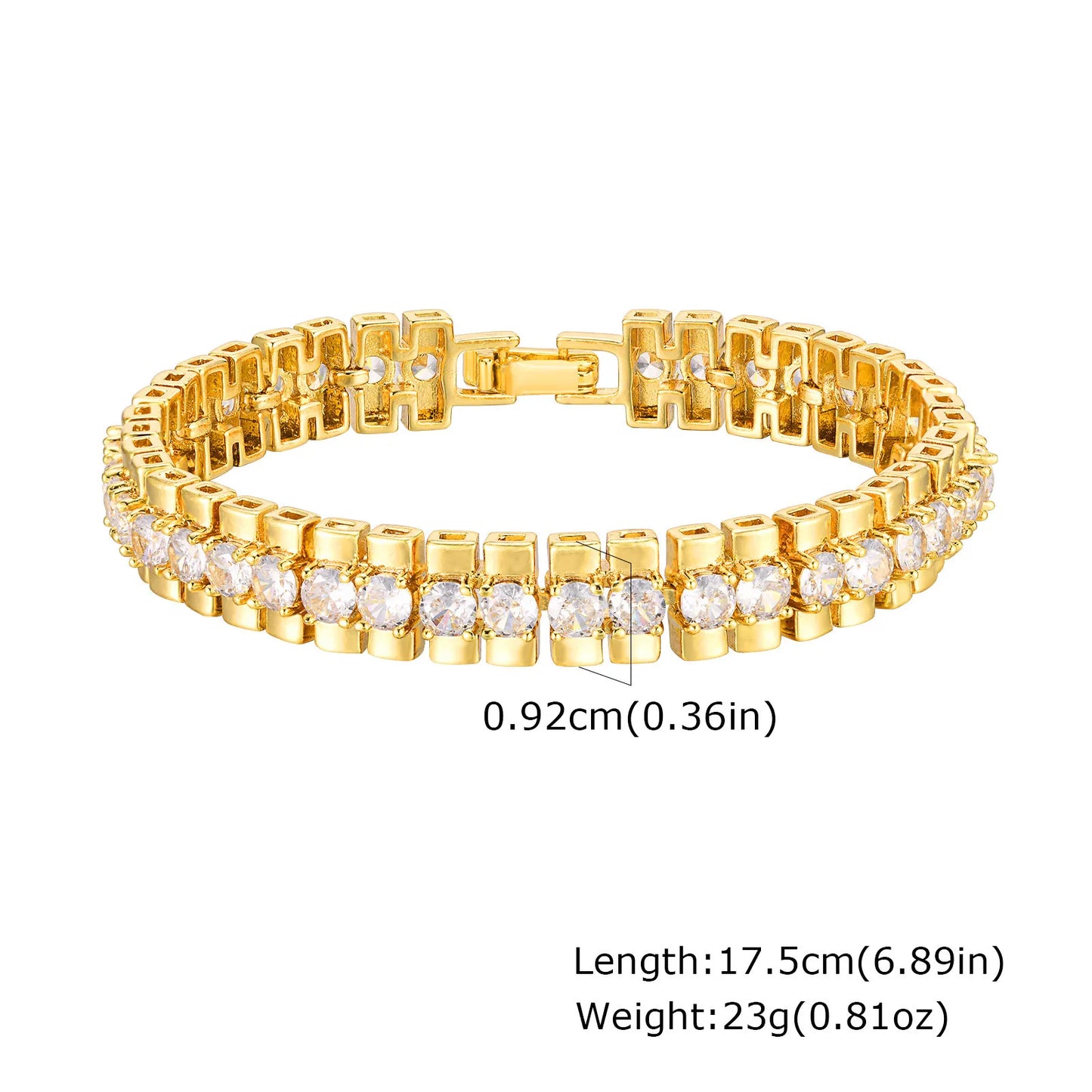 Gold Plated Chain & Link Bracelet W1