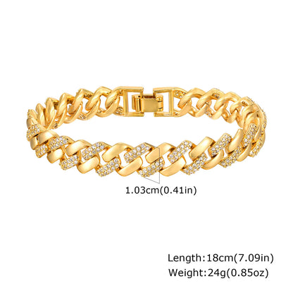 Gold Plated Chain & Link Bracelet W1