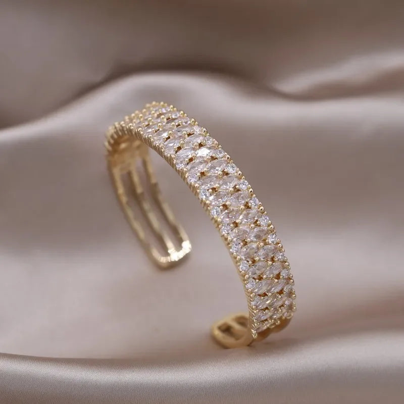 Gold Plated & Zirconia Crystals Bangles