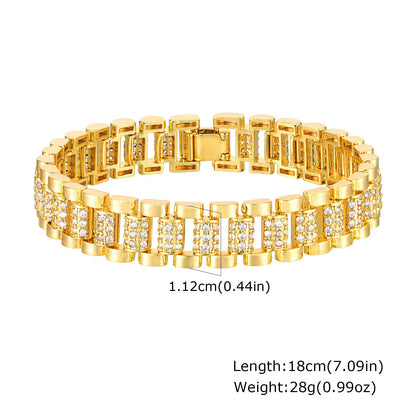 Gold Plated Chain & Link Bracelet W1