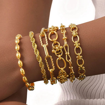 Gold Plated Bracelet Link Chain (single piece) W9