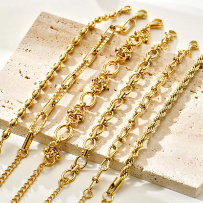 Gold Plated Bracelet Link Chain (single piece) W9