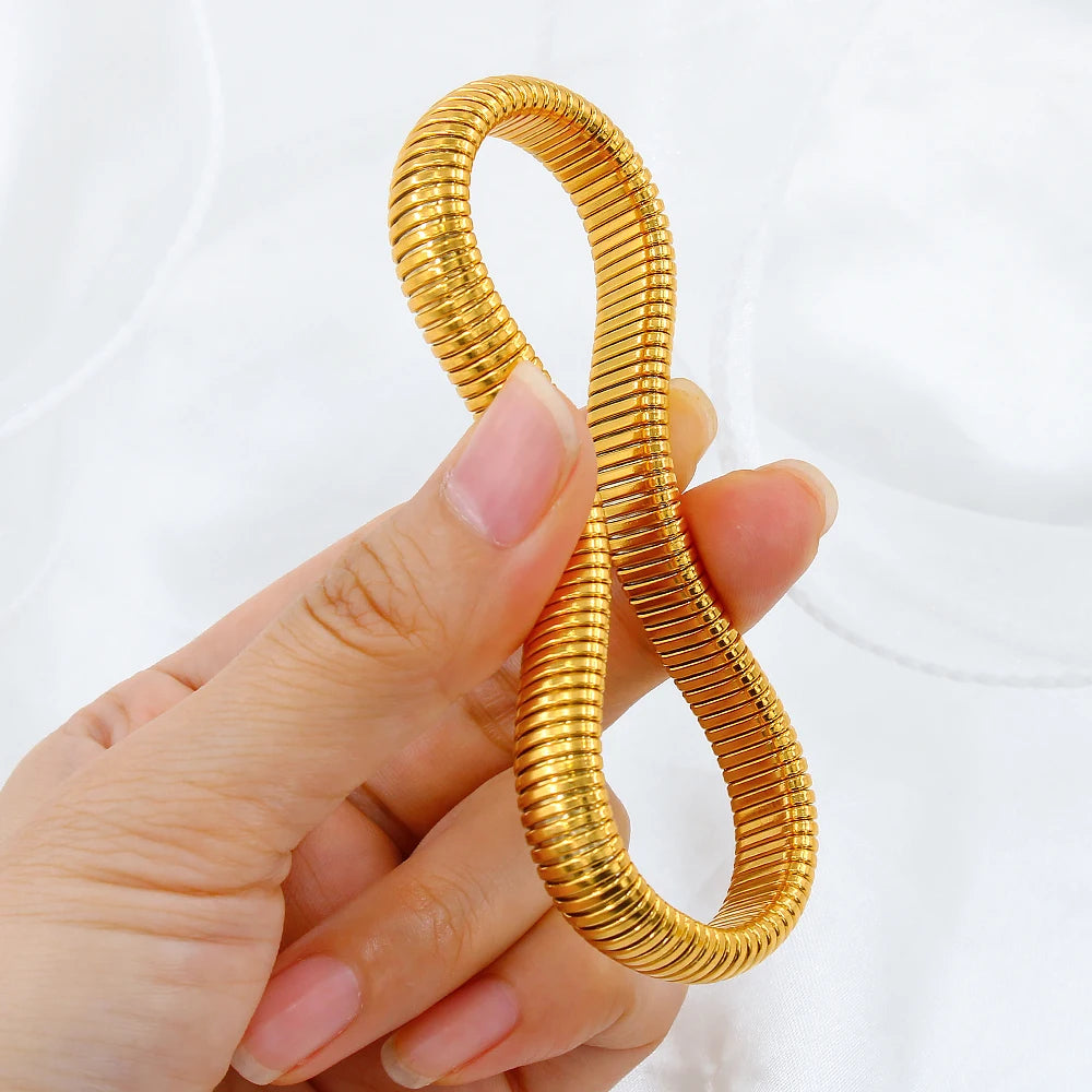 Fashion Bangle Elastic Gold Plated W5
