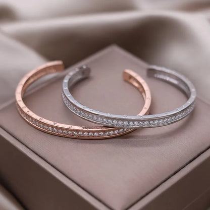 Gold Plated & Zirconia Crystals Bangles