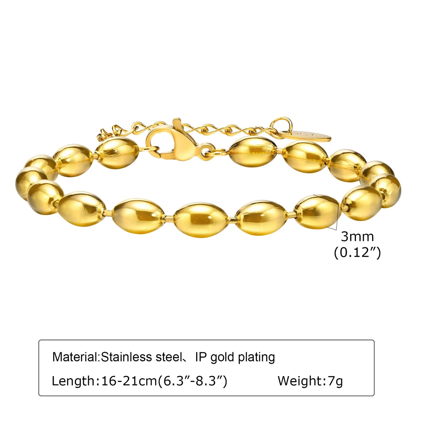 Gold Plated Bracelet Link Chain (single piece) W9