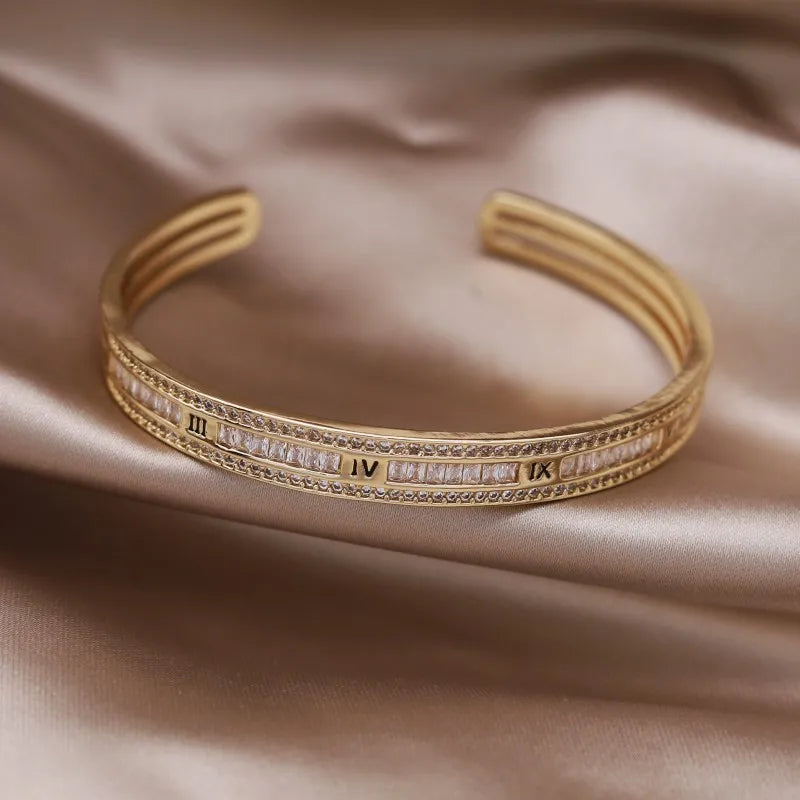 Gold Plated & Zirconia Crystals Bangles