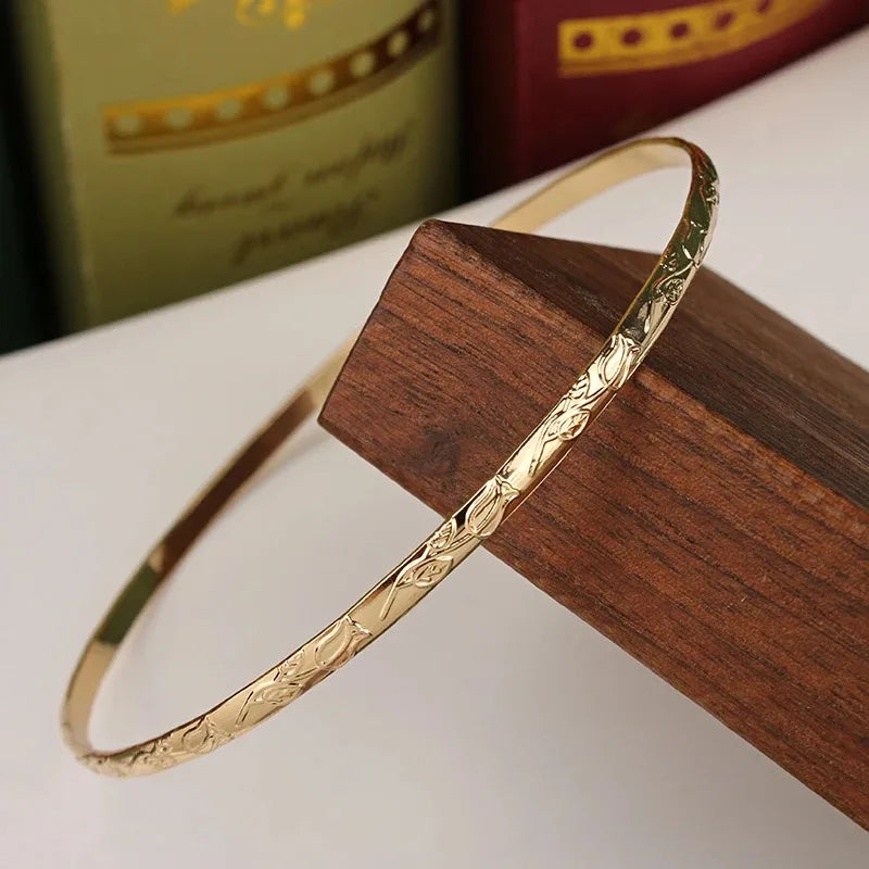 Gold Plated Slim Bangles W10
