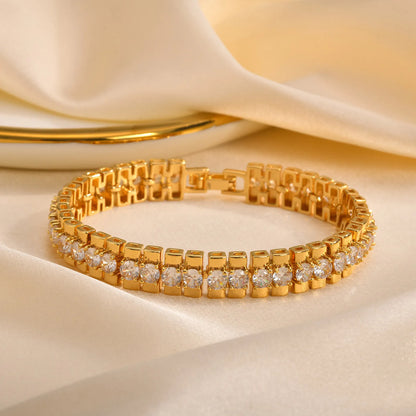 Gold Plated Chain & Link Bracelet W1