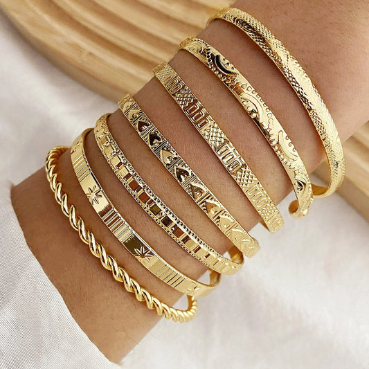 Gold Plated Bangles 7 pieces W2