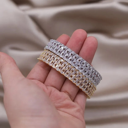 Gold Plated & Zirconia Crystals Bangles