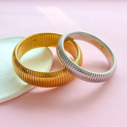 Fashion Bangle Elastic Gold Plated W5