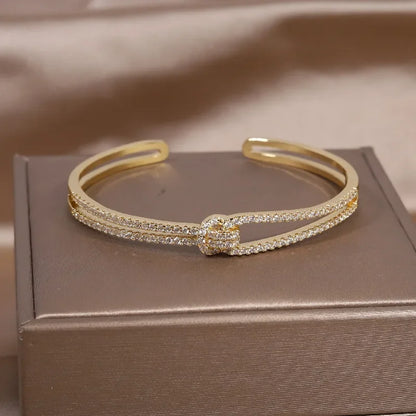 Gold Plated & Zirconia Crystals Bangles