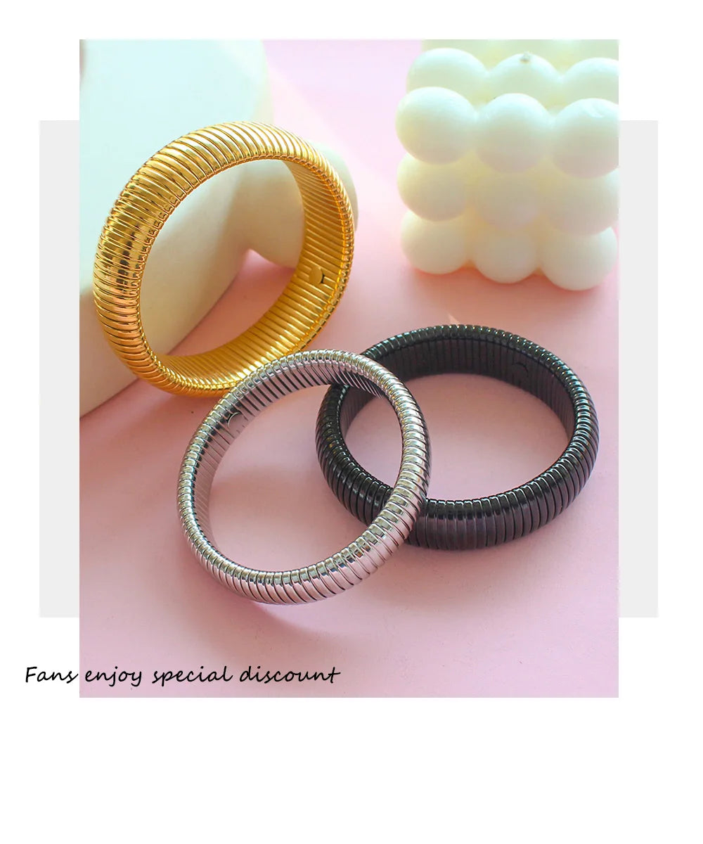 Fashion Bangle Elastic Gold Plated W5