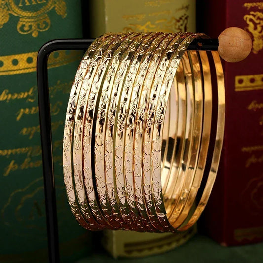 Gold Plated Slim Bangles W10
