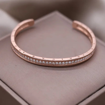 Gold Plated & Zirconia Crystals Bangles