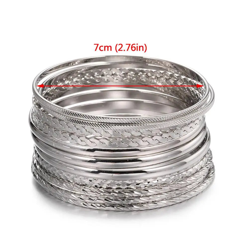 Gold Plated Bangles 12 pieces set W11